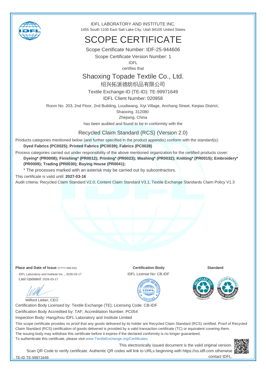 RCS Scope Certificate preview